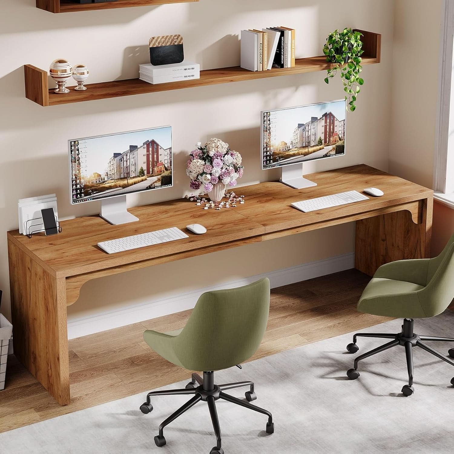Extra Long Wooden Computer Desk for Home Office