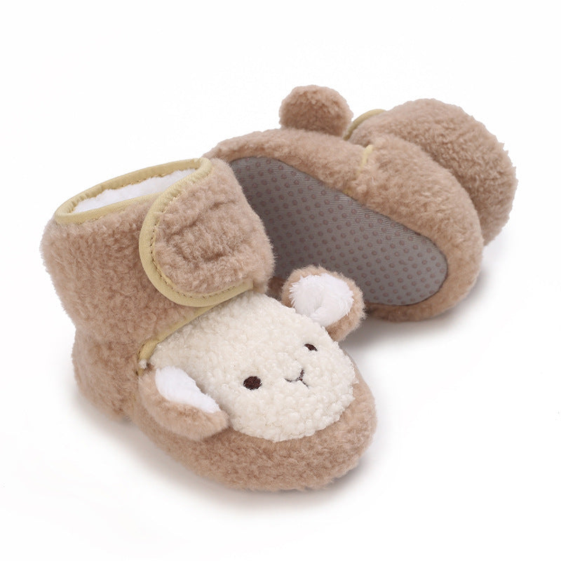 0-12 Months Old Male And Female Baby Thickened Non-slip Cartoon Cotton Shoes