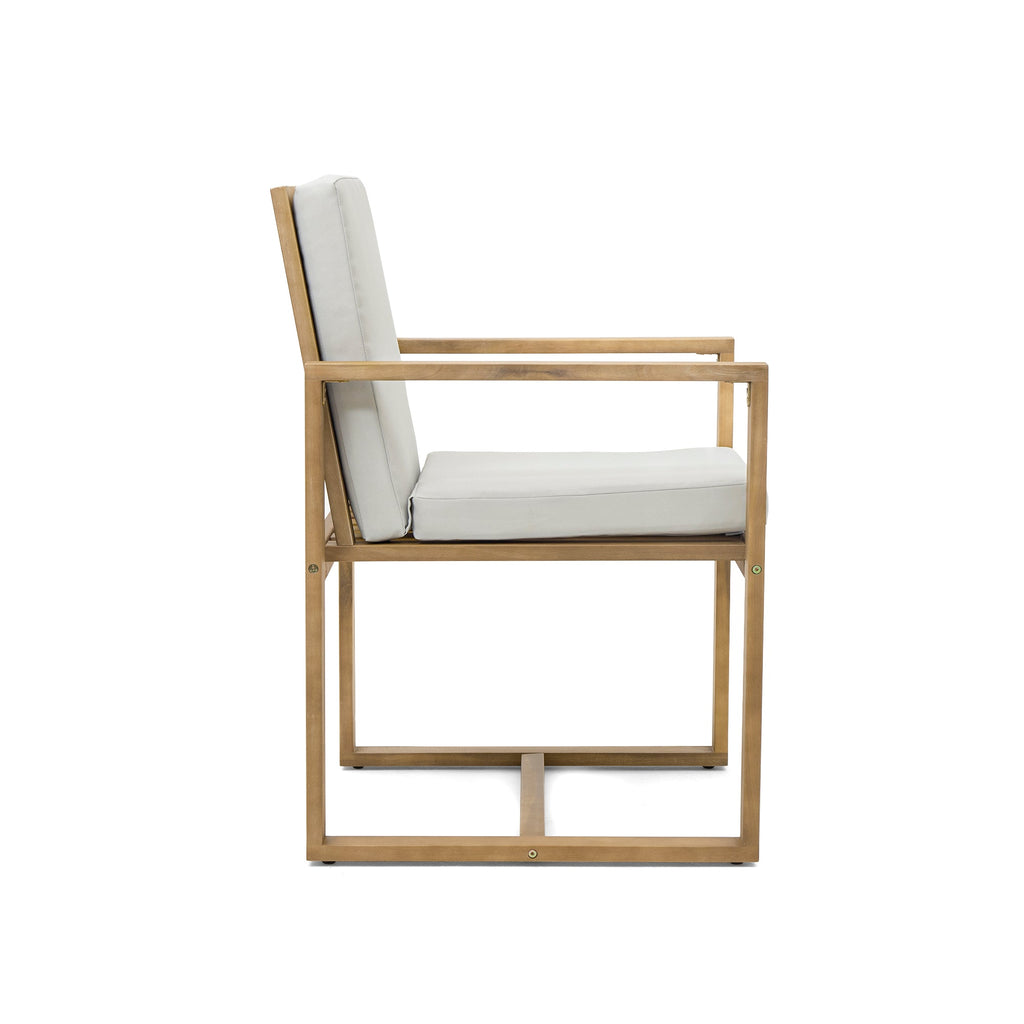 Outdoor Dining Chair Acacia Wood Set of 2