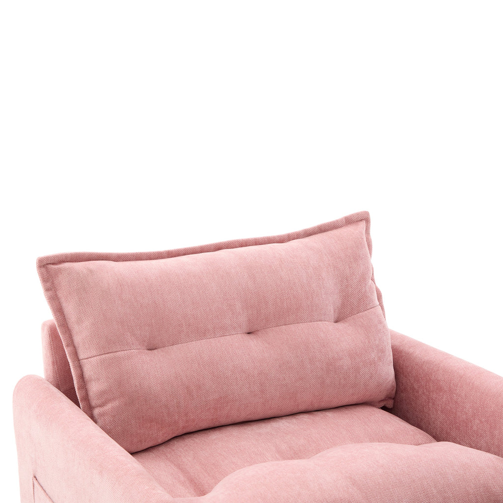 Accent Chair Swivel Barrel Chenille Pink Memory Foam