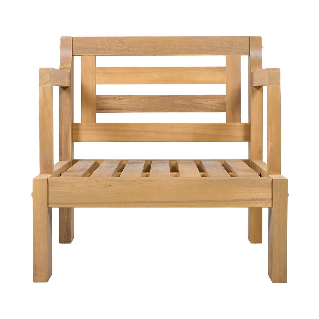 Outdoor Club Chair Set Acacia Wood Beige Cushions Set of 2