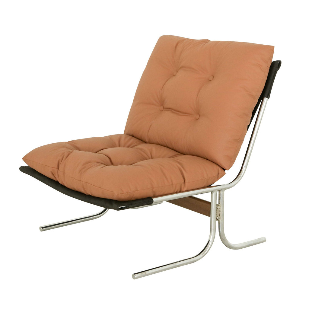 Accent Chair High Back Wingback Faux Leather Brown 27x32x39 In 350 LB