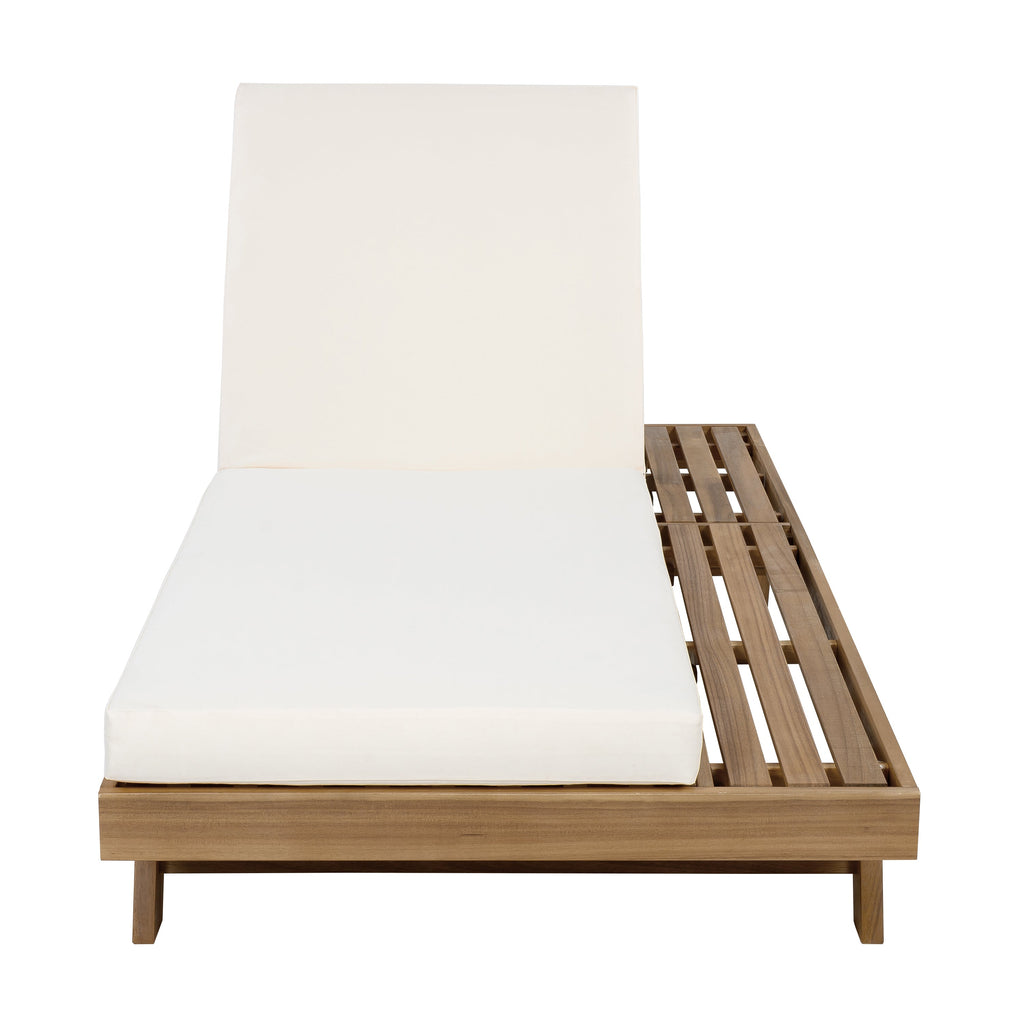 Lounge Chaise Set, Space Available On One Side, Acacia Wood In