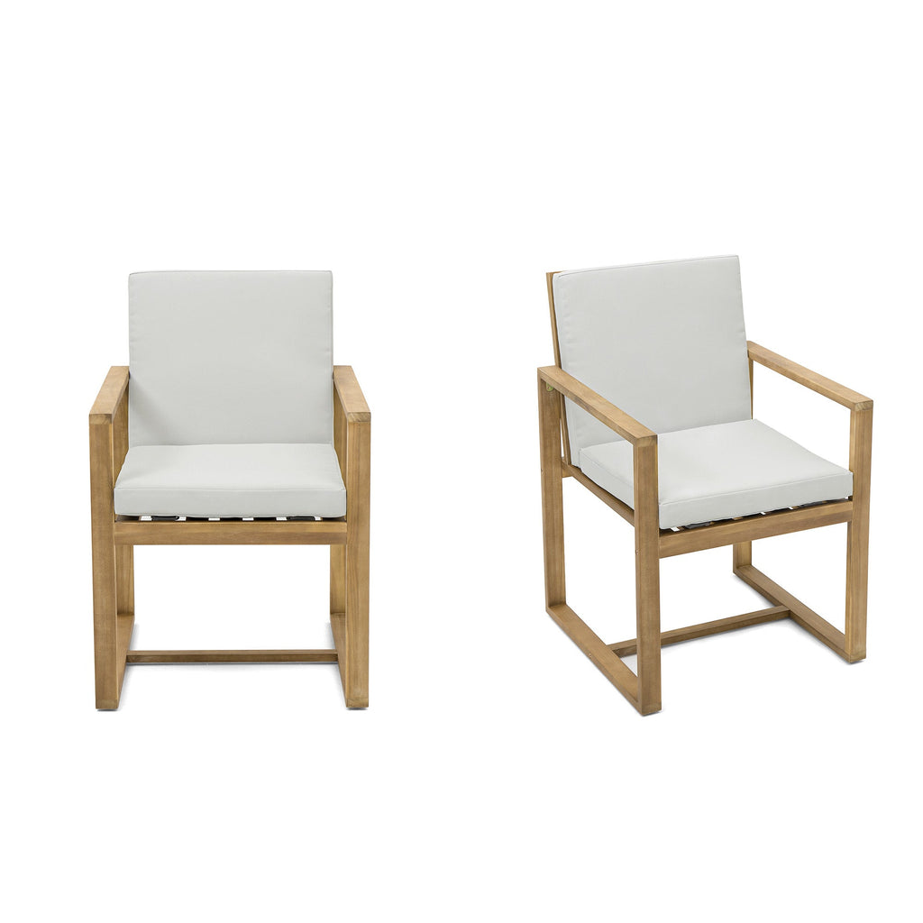 Outdoor Dining Chair Acacia Wood Set of 2