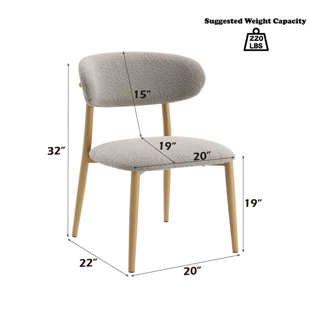 Kacey - Side Chair (Set of 2) - Gray Boucle & Natural