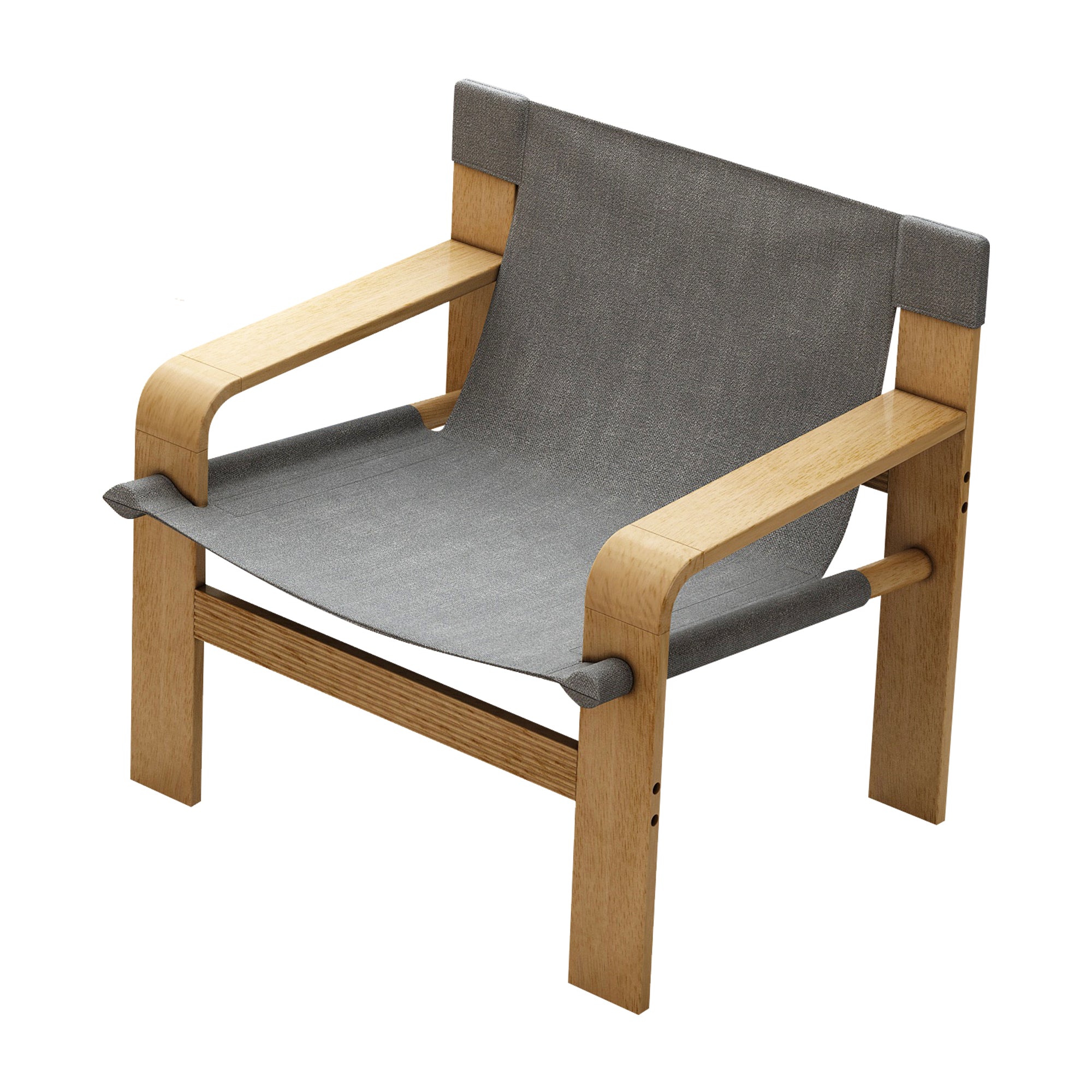 Mid-Century Accent Chair Dark Gray Linen 30x25x30