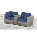Outdoor Loveseat 79" Gray Wicker HDPE 600lb