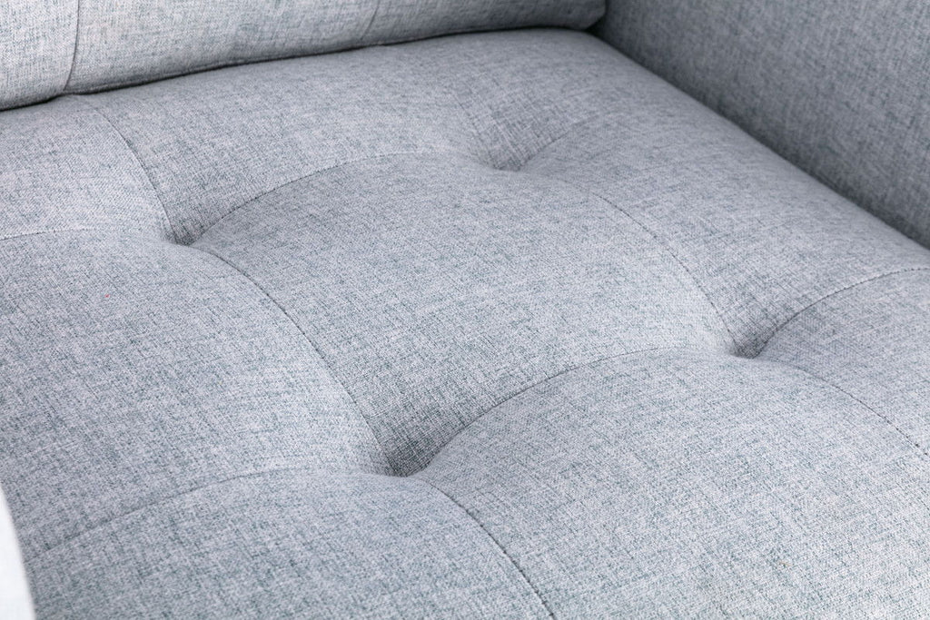 Victoria - Fabric Loveseat With Metal Legs, Side Pockets, And Pillows