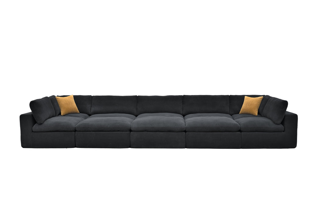 Sectional Sofa Modular Polyester Dark Gray 10 Seat