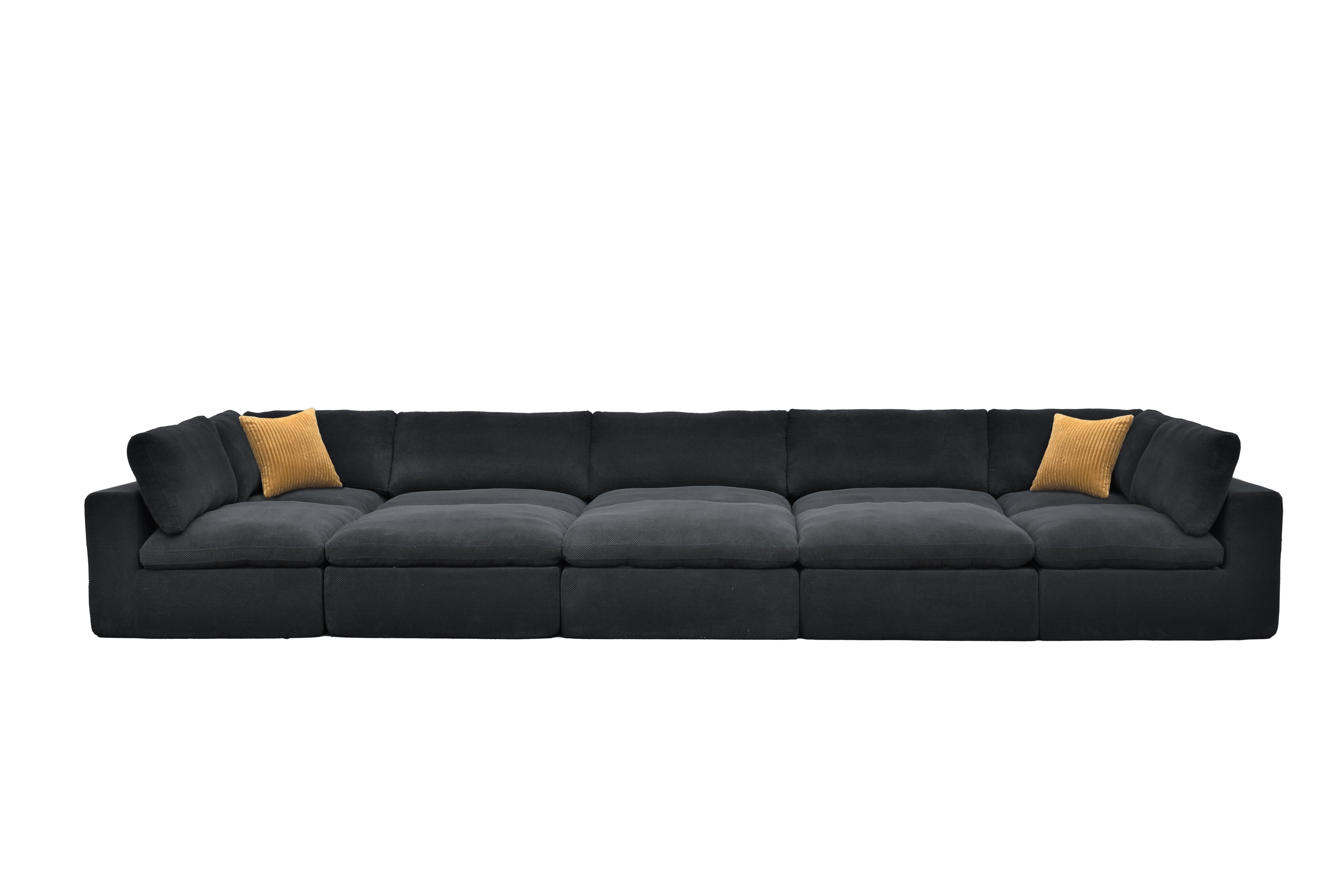 Sectional Sofa Modular Polyester Dark Gray 10 Seat