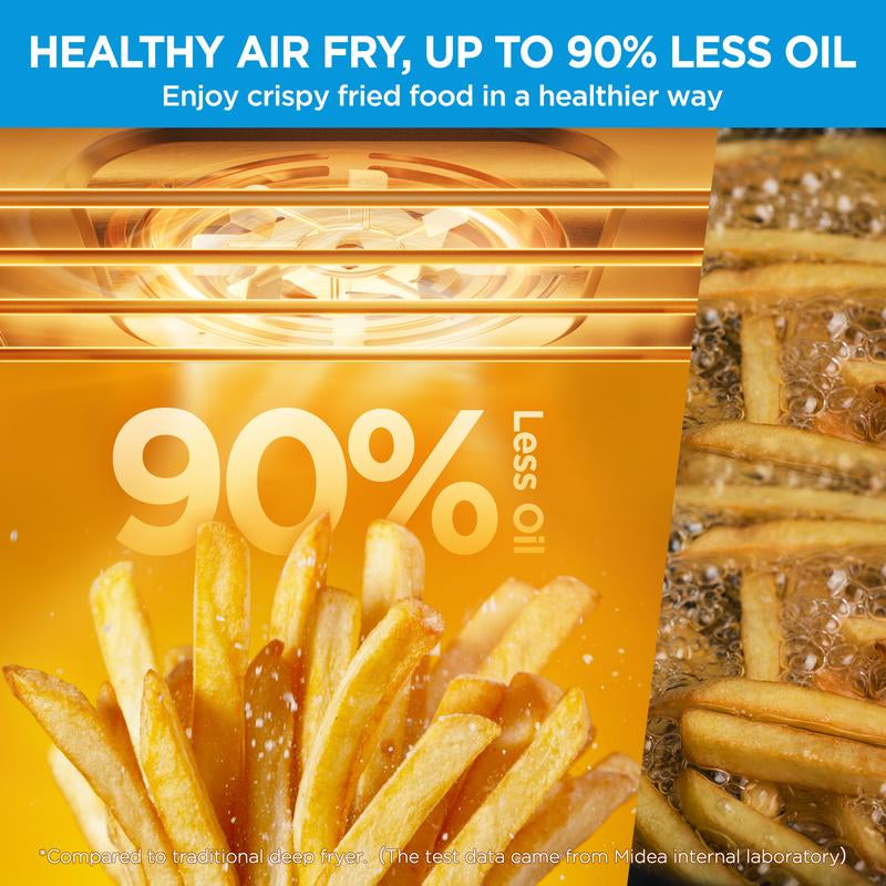 Midea Flexify 10-in-1 French Door Air Fryer Toaster Oven Combo - 26.4 QT, 25% Faster Cooking, 90% Less Oil, Elegant Design - Perfect Gift for the Season!