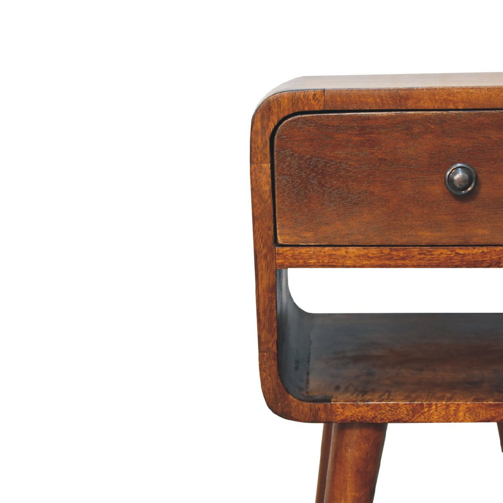 Mini Chestnut Curve Lower Bedside Nifhtstand