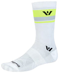 SwiftWick Aspire Crew Socks - White/Hi-Viz Small