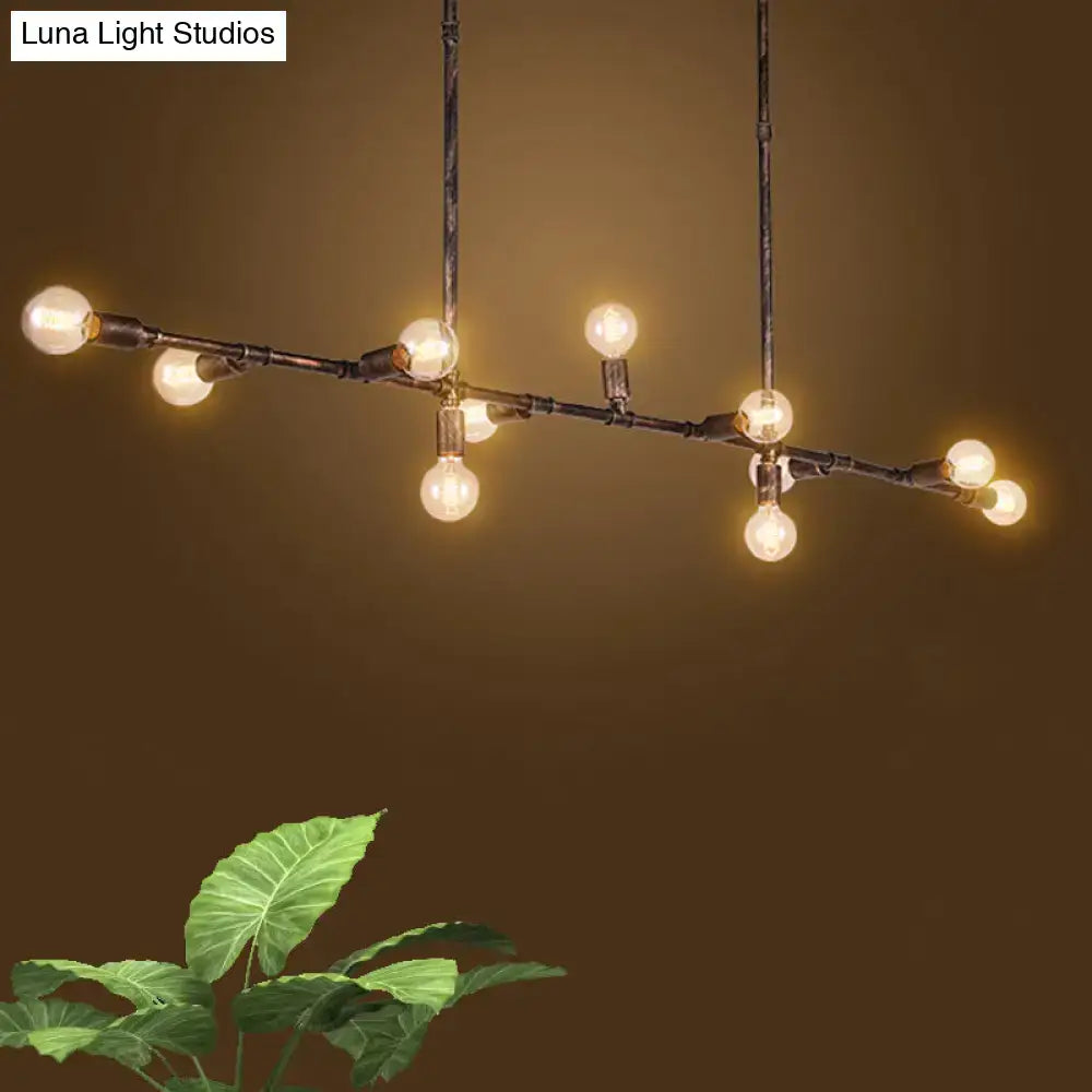 Farmhouse style antique bronze wrought iron chandelier kitchen light