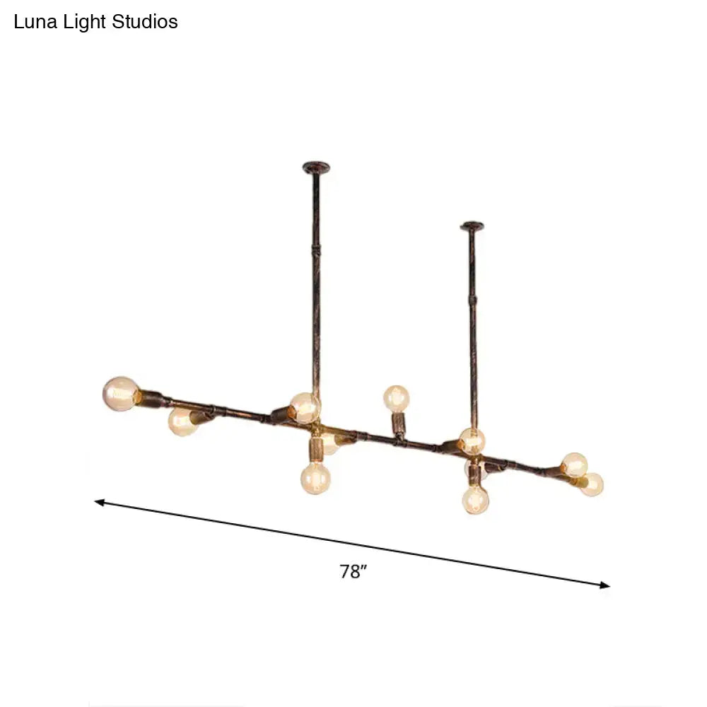 Farmhouse style antique bronze wrought iron chandelier kitchen light