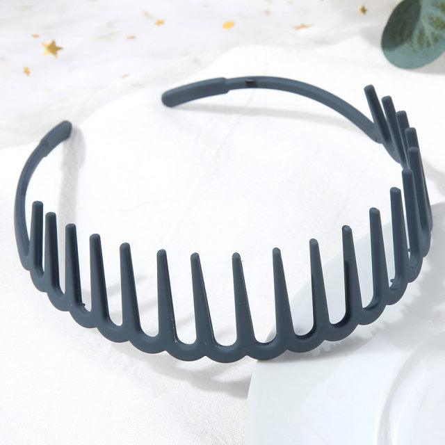 Fashion Simple Headdress Solid Color Resin Hair Comb Hairbands Headband Hair Hoop Bezel With Teeth Gorgeous Hair Accessories For Women