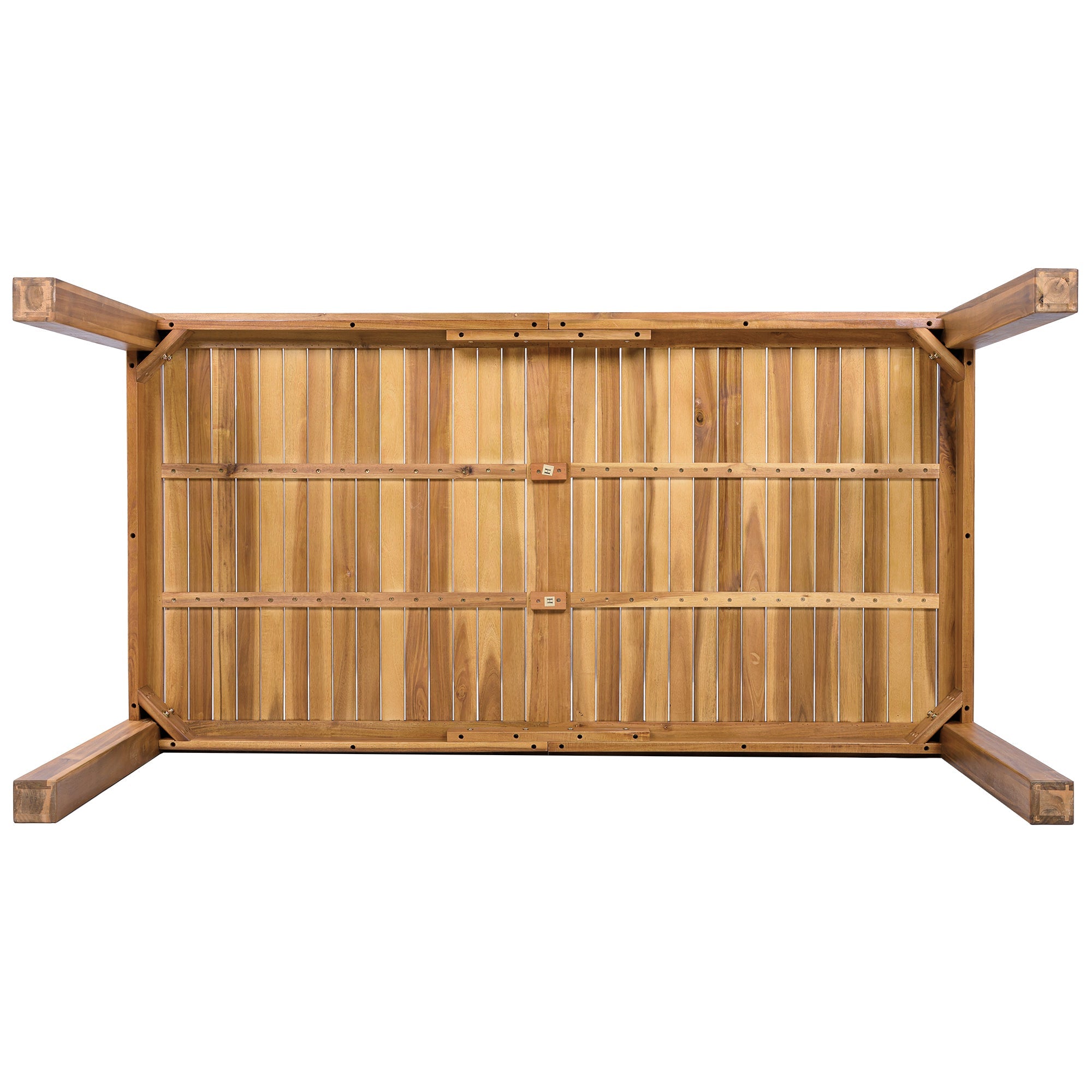 Outdoor Dining Set Acacia Wood PE Wicker Armchair 7 Piece Seats 6