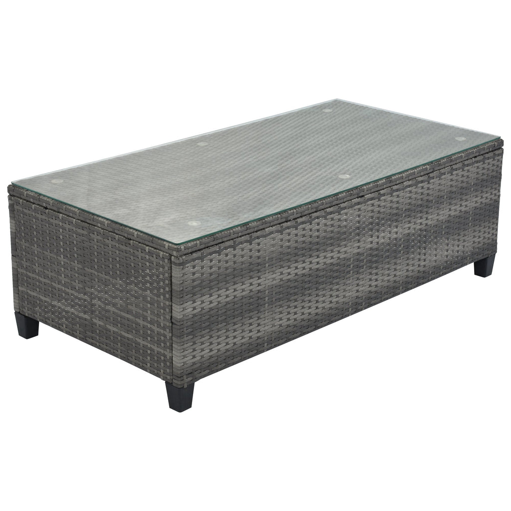 Outdoor Sectional Set PE Wicker Steel Gray Half Moon 8 Piece 250 LB
