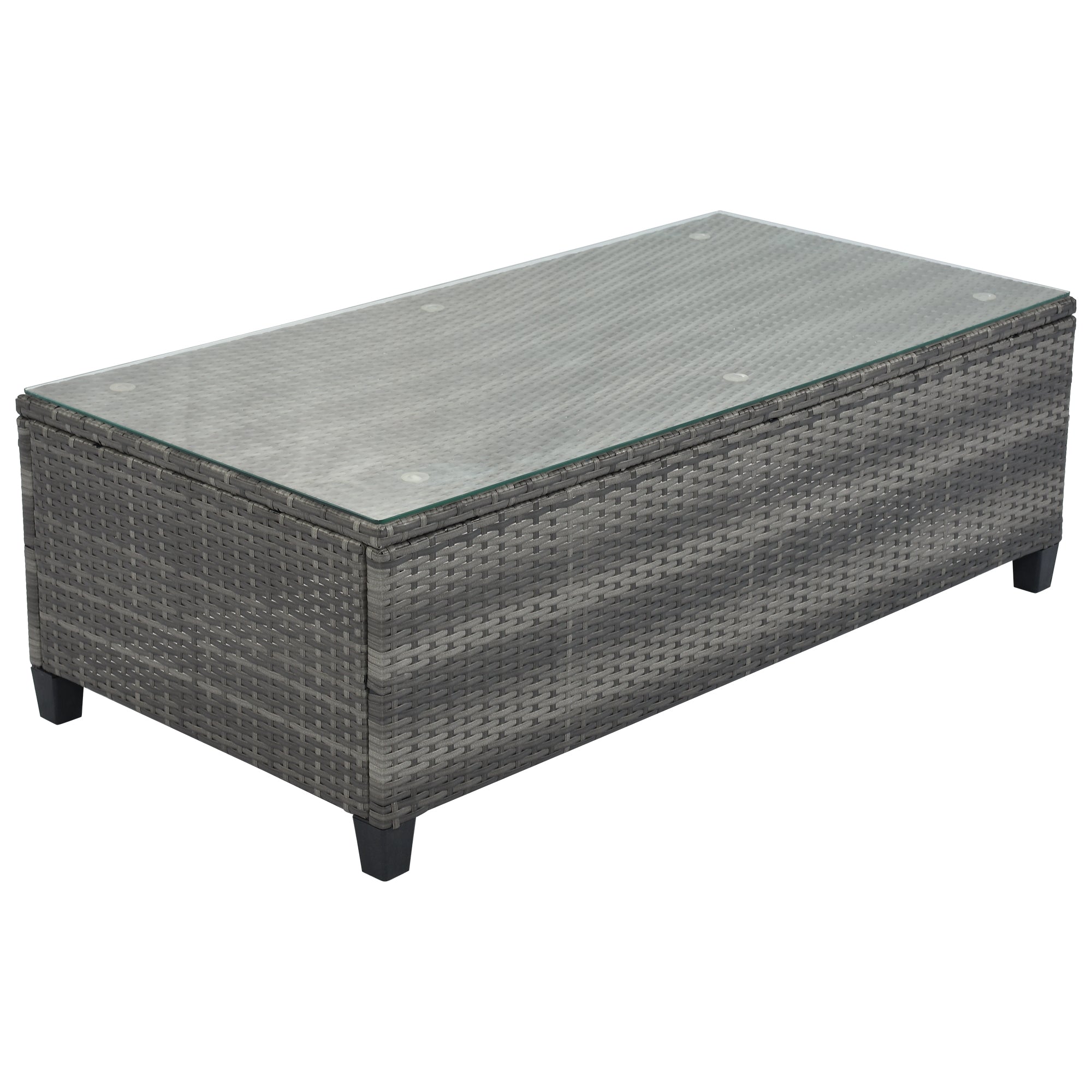 Outdoor Sectional Set PE Wicker Steel Gray Half Moon 8 Piece 250 LB