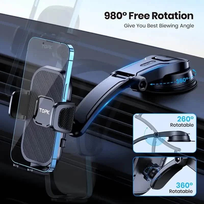 TOPK D38C Car Phone Holder – Adjustable Dashboard Mount