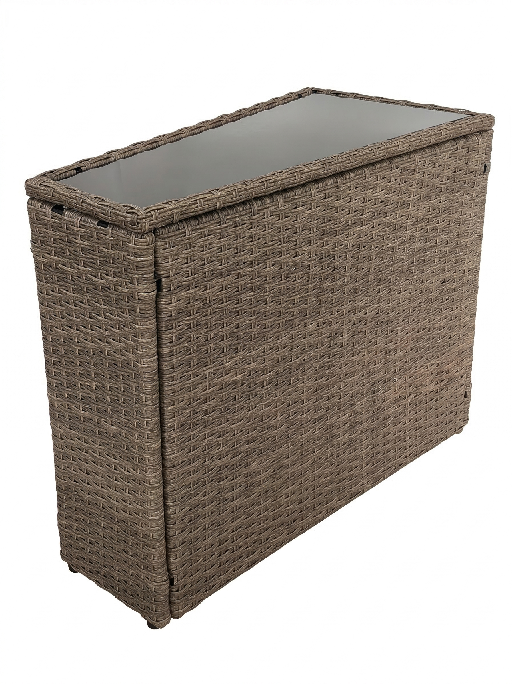 Outdoor Sectional Set PE Rattan Steel Light Gray Half Moon 9 Piece 380 LB