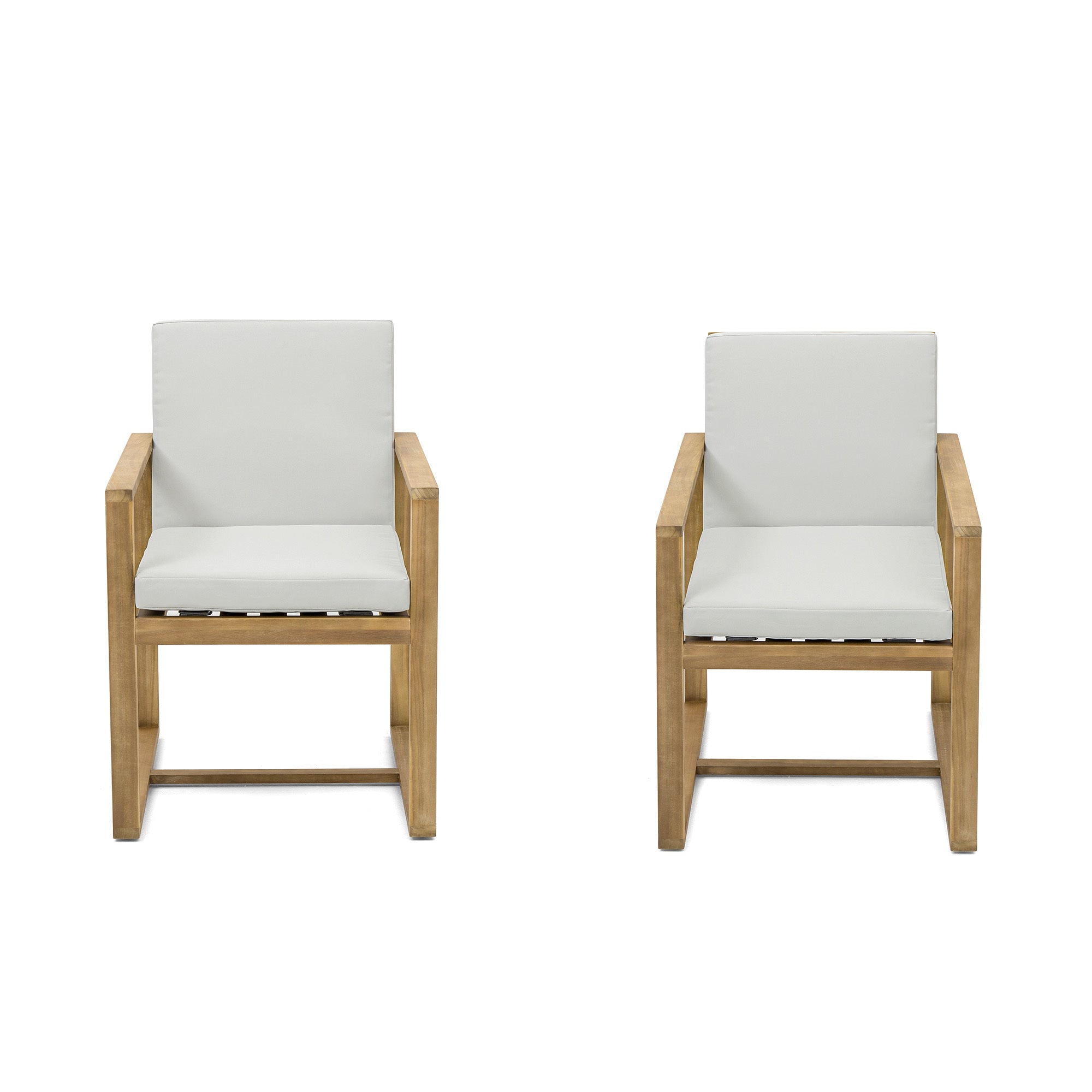 Outdoor Dining Chair Acacia Wood Set of 2