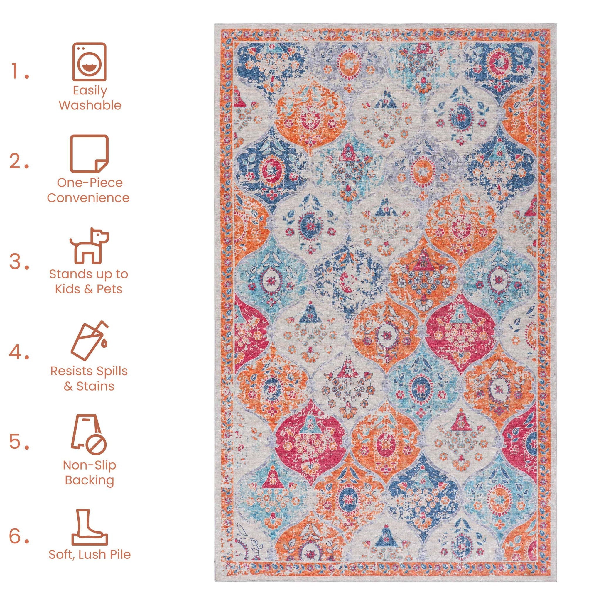 Maval - Stunning Washable Area Rug