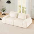 Sectional Sofa Modular Flannelette Cream Deep Seat 2 Seat No Assembly