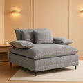 Cream Gray Oversized Chaise Lounge Adjustable Backrest