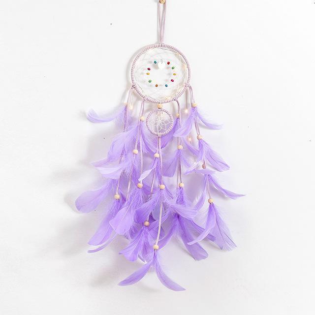 Feather Crafts Dream Catcher Brown Wind Chimes Handmade Christmas Net Handmade Wall Hanging Home Decor Dream Catcher With Feathers For Wall Hanging Car Home Balcony Decorations