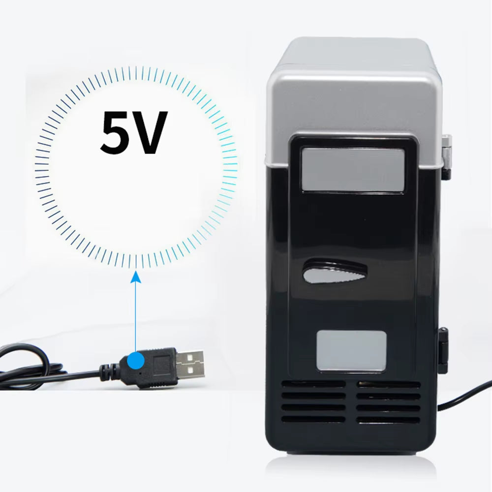 Mini USB Fridge Portable Cooler Beverage Drink Cans Cooler / Warmer Refrigerator for Car Laptop PC Computer Black Red Color 2025