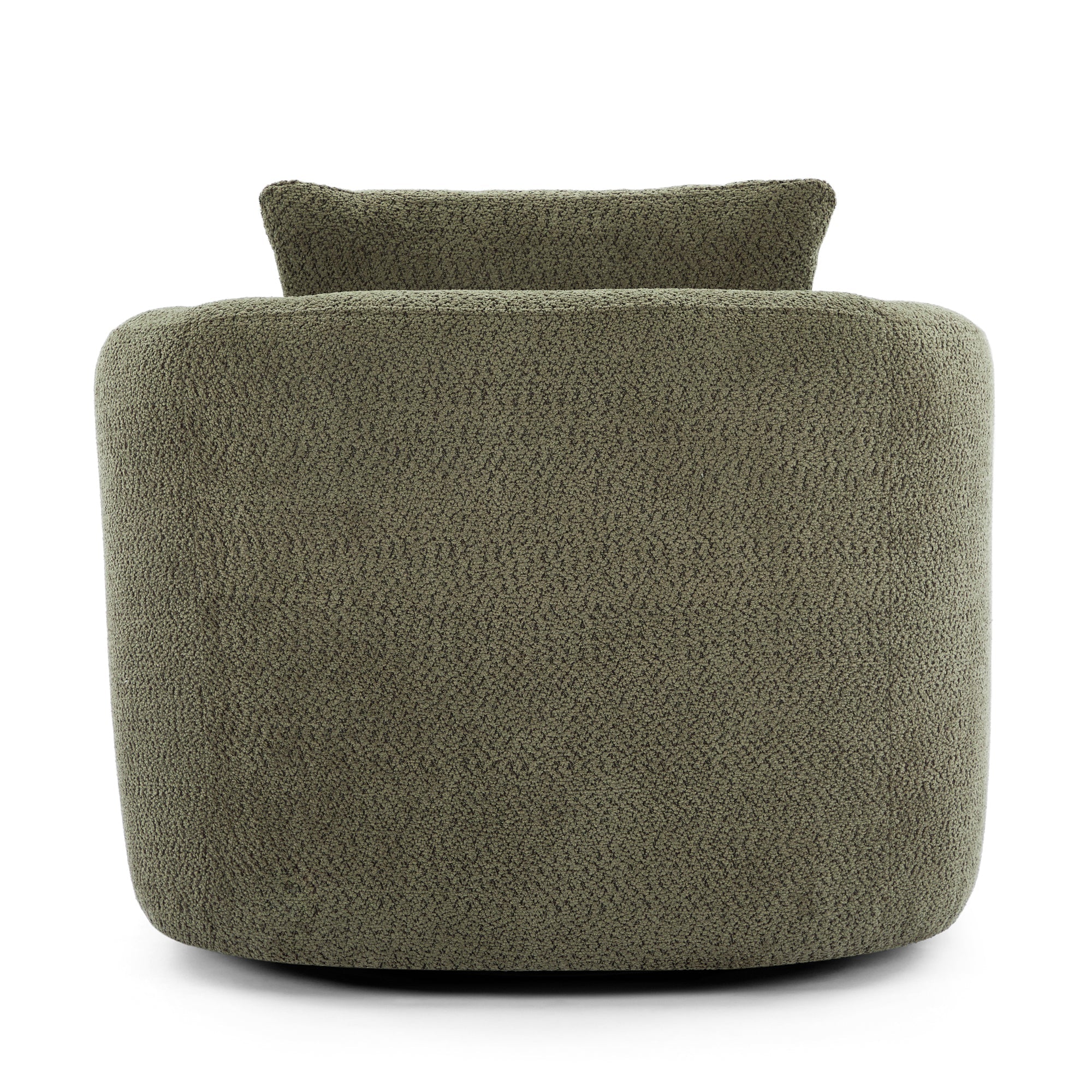 Accent Chair Swivel Barrel Chenille Green 360 Degree Pocket Spring 38 In