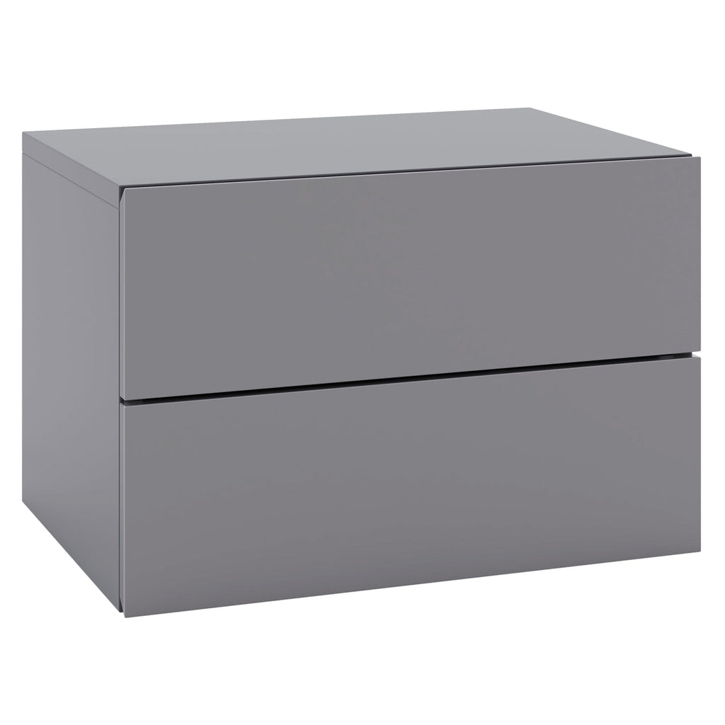 Floating Nightstand with Drawers and Storage Shelf