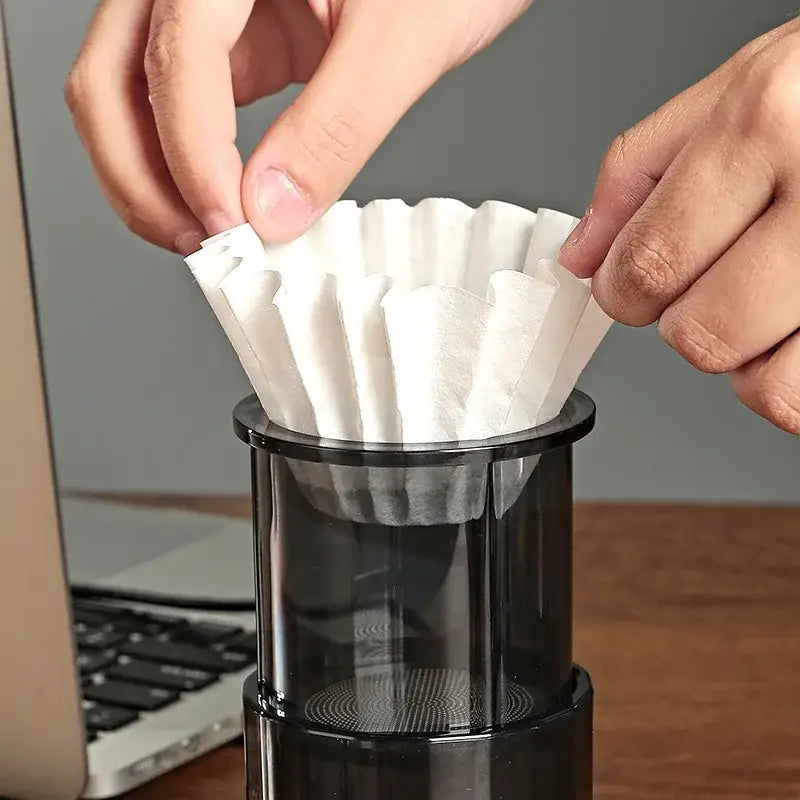 DecorBites™ Coffee Filters: Disposable White Paper Baskets for 1-4 Cups