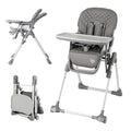 Foldable High Chair with Footrest and Detachable Tray