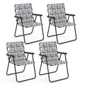 4 Pieces Folding Beach Chair Camping Lawn Webbing Chair
