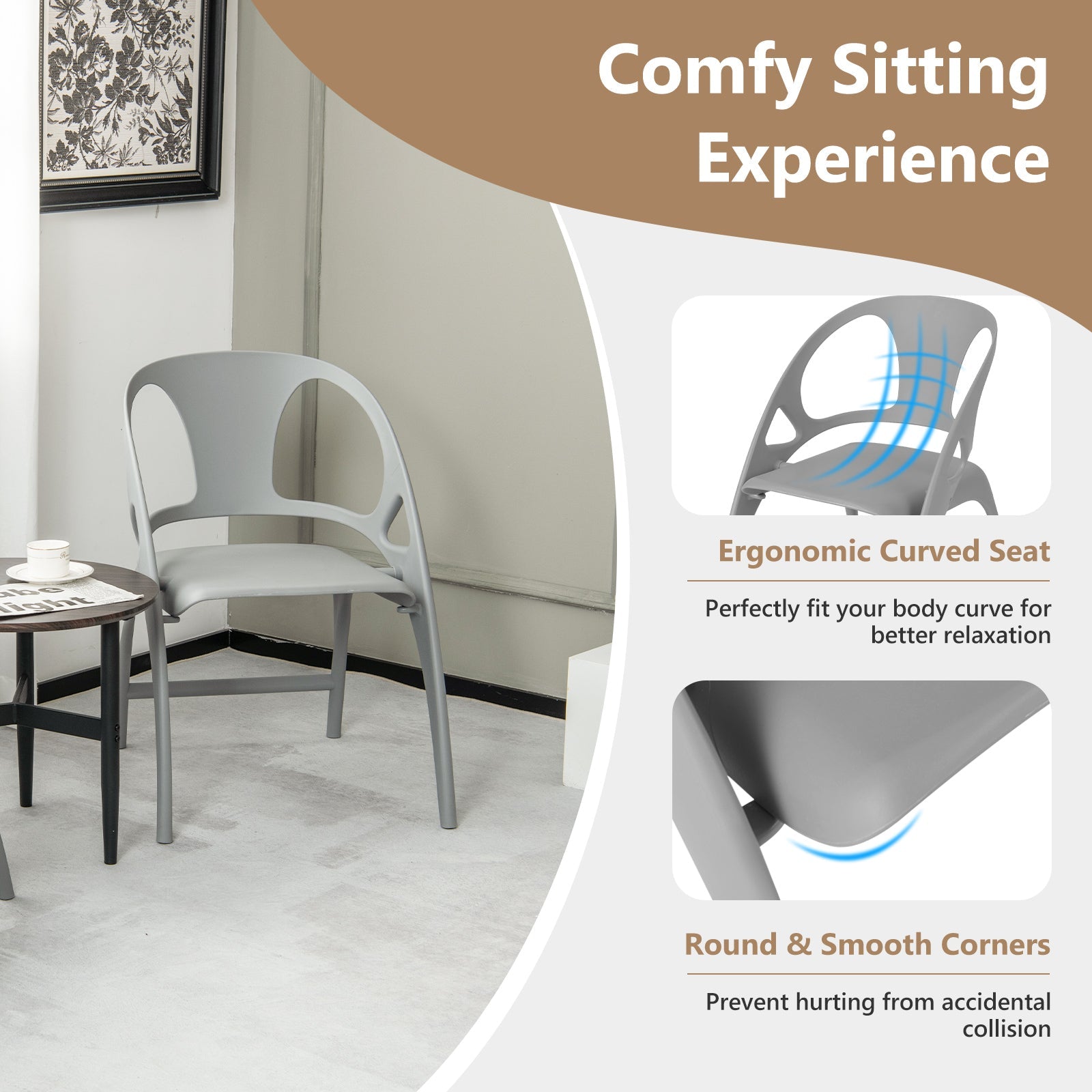 Folding Dining Chairs Set of 2 with Armrest and High Backrest