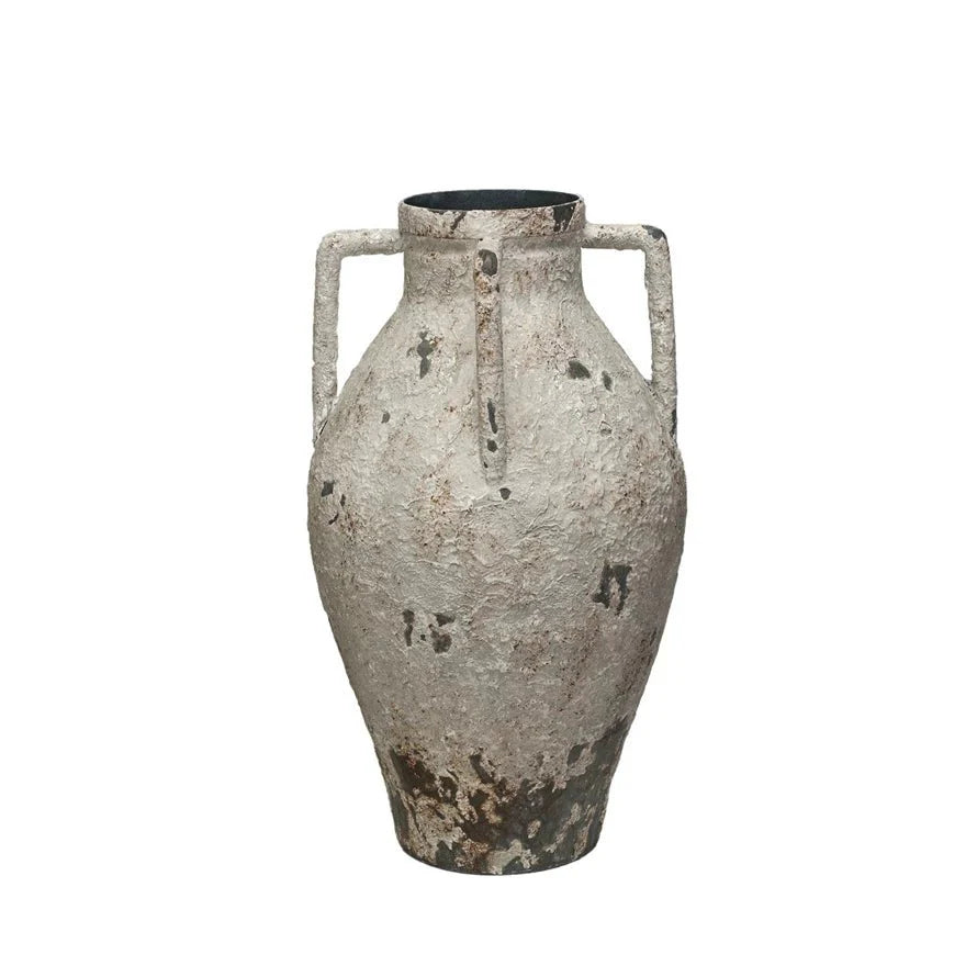 Found Metal Urn with Handles – Vintage-Inspired