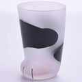 Frosted orange & black cat paw shot glass set kitchen decor