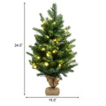 24 Inch Tabletop Fir Artificial Christmas Tree with LED Lights