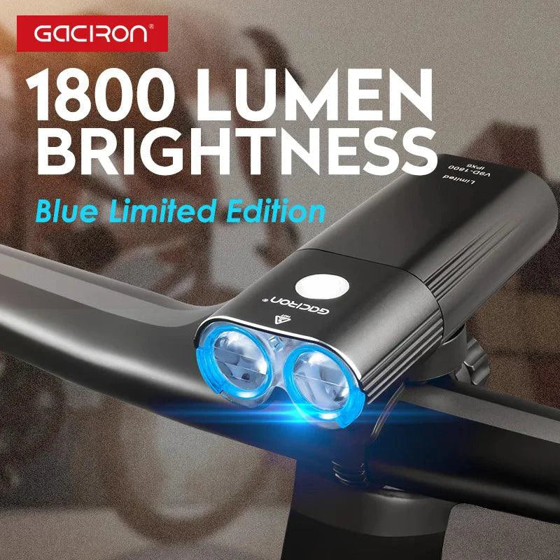 GACIRON 400-1800 Lumens Bicycle Front Light USB Rechargeable Cycling Headlight Flashlight MTB Road Bike Waterproof LED Head Lamp