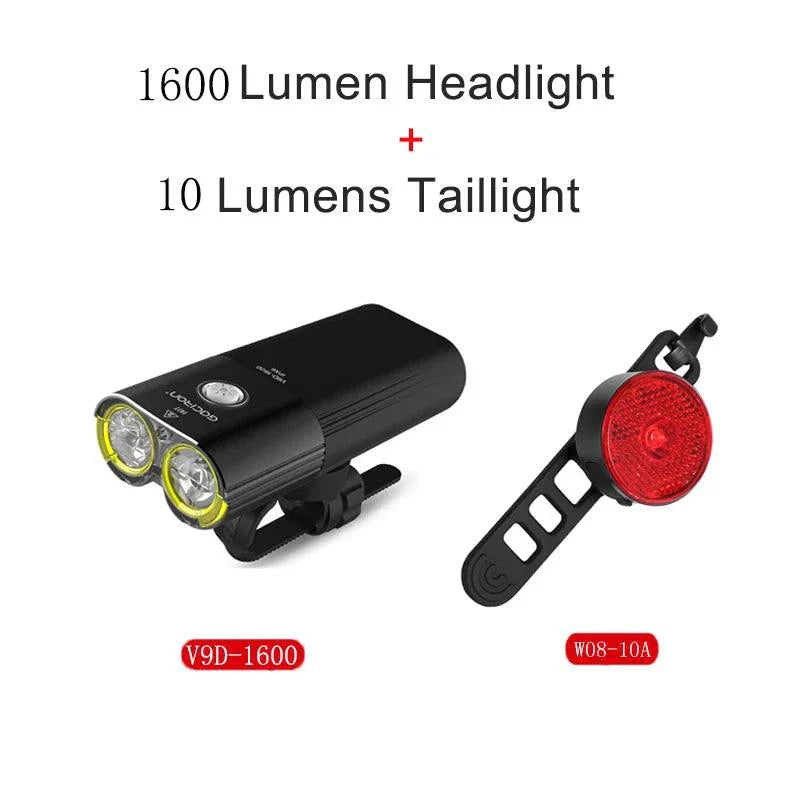 GACIRON 400-1800 Lumens Bicycle Front Light USB Rechargeable Cycling Headlight Flashlight MTB Road Bike Waterproof LED Head Lamp