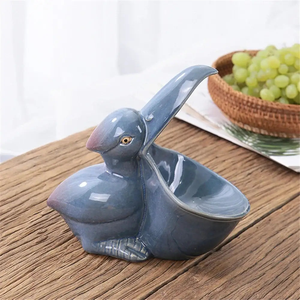 DecorBites™ Ceramic Animal Storage Can: Home Decoration & Organizer Frog Pelican Shark Figurine