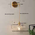 DecorBites™ Clear Glass LED Wall Lights with Adjustable Pull Chain Switch