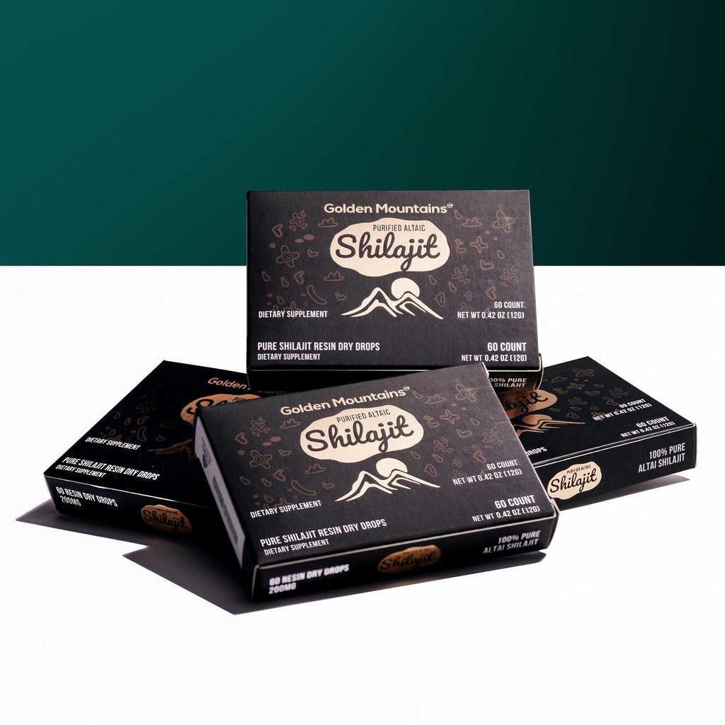 Siberian Green Shilajit Dry Drops | Altai Golden Mountains | 60 x 200mg