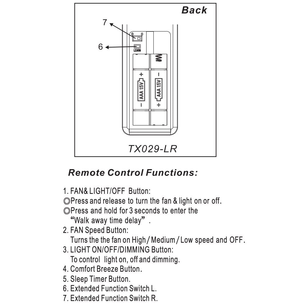 Substitute for Hampton Bay A25-TX029-LR Ceiling Fan Remote Control [63T-AC83T-KIT]