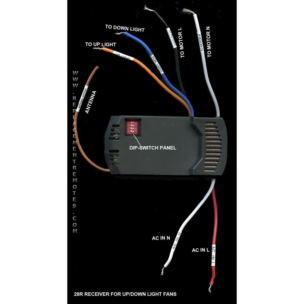 Substitute for Hampton Bay UC7078T (UP & DOWN LIGHT) & FAN28R Ceiling Fan Remote Control Kit [RR7078TUDLKIT]