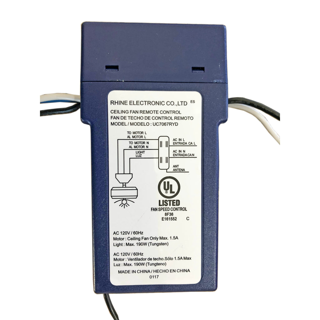 Substitute for Hampton Bay UC7067RYD Ceiling Fan Receiver [63T-AC83T-KIT]