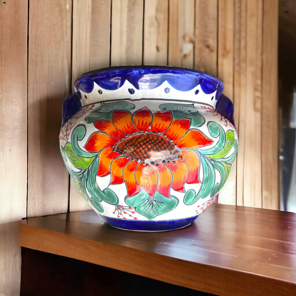 Handmade Talavera Decor Planter | Artisan-Made Mexican Flower Pot