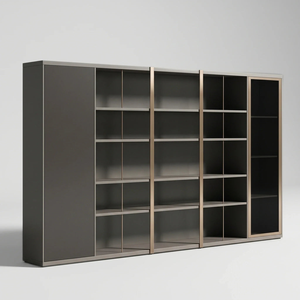 Langford · Office Shelves w/ Lighting & Wardrobe Storage